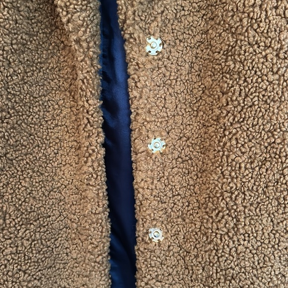 J Crew Teddy Sherpa Jacket Coat Brown Camel - Picture 3 of 3